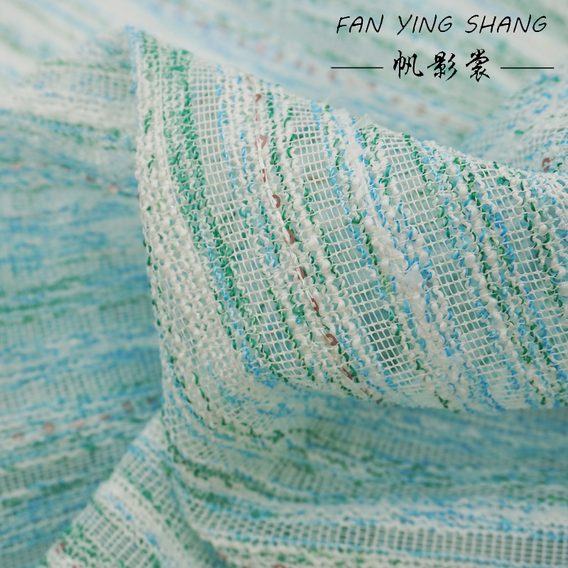 Green Sky Blue White Sequin Tw – Sewing Tweed Fabric Bewertung und Preis