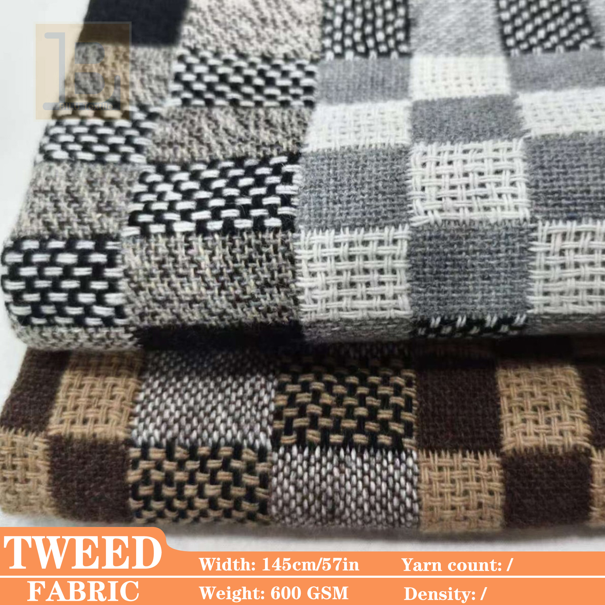 Grid Tweed Wool Fabric，for Fal – Sewing Tweed Fabric Bewertung und Preis