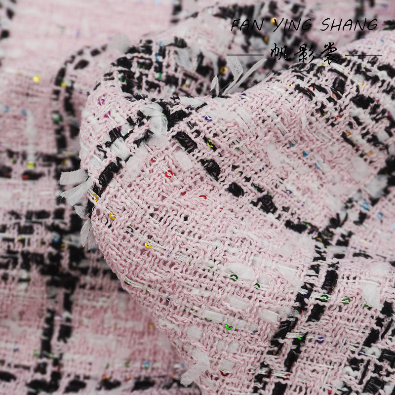 Pink Classical Big Plaid Color – Sewing Tweed Fabric Bewertung und Preis