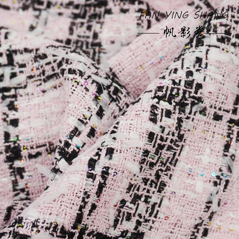 Pink Classical Big Plaid Color – Sewing Tweed Fabric Bewertung und Preis
