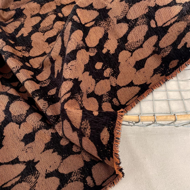 Brown Rock Texture Woven Fabri – Vintage Sewing Textile Bewertung und Preis