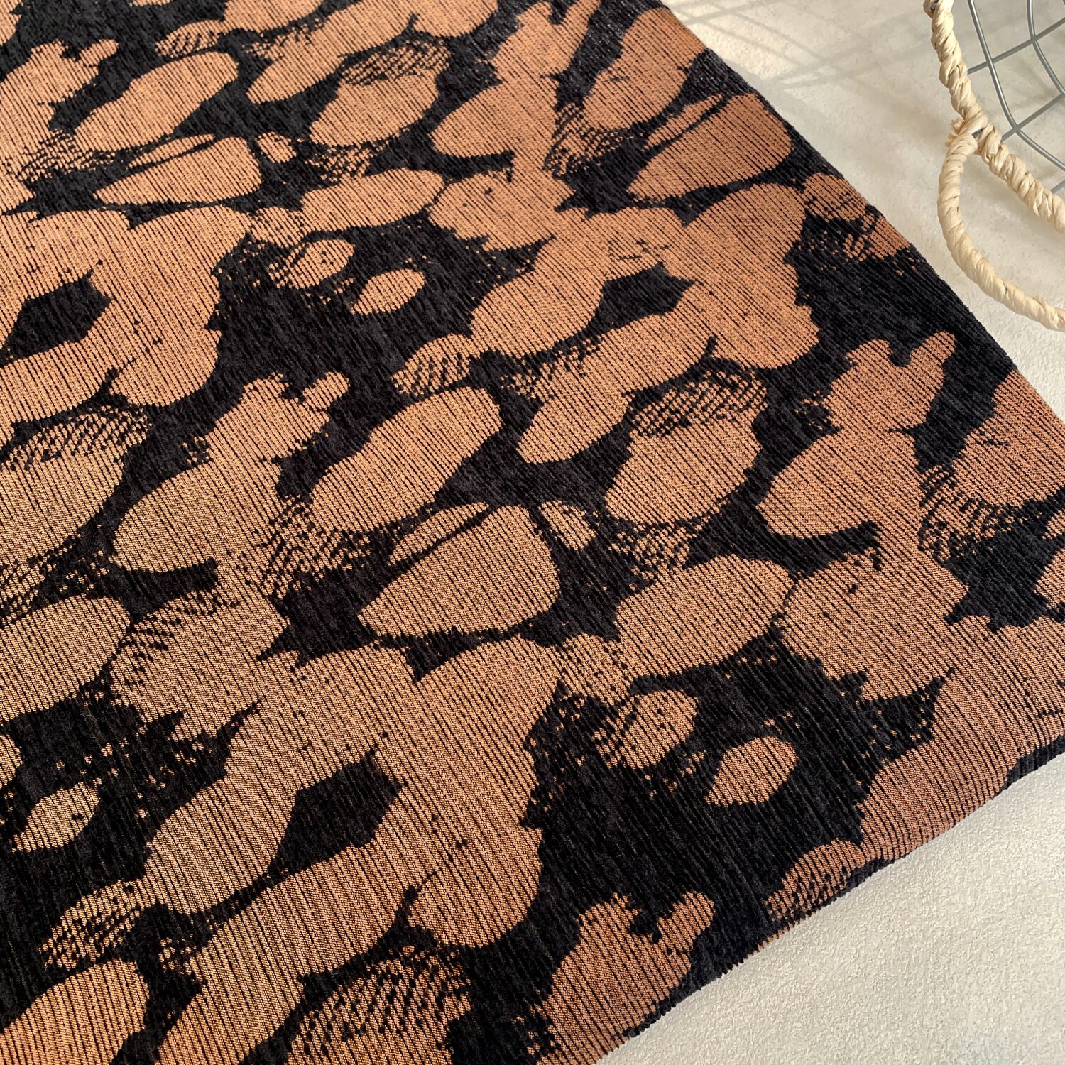 Brown Rock Texture Woven Fabri – Vintage Sewing Textile Bewertung und Preis