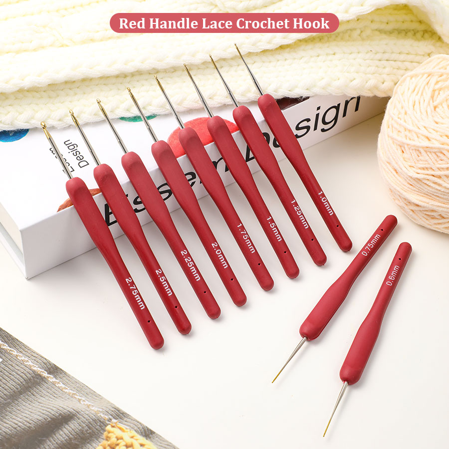 10pcs Red Crochet Set Kit Sili – Textile Sewing Kit Bewertung und Preis