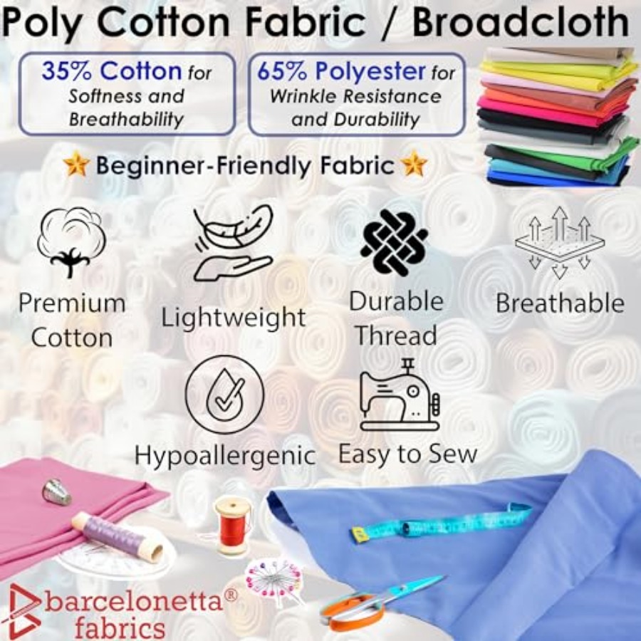 Poly Cotton Fabric for Sewing  – Sewing Fabric Bewertung und Preis