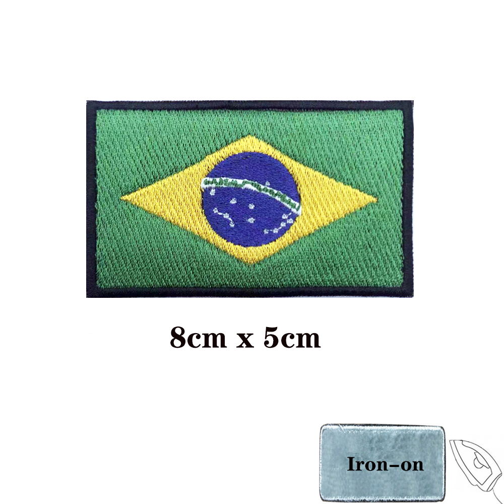 Brazilian flag Brazil Patches  – Velcro Sew On Bewertung und Preis