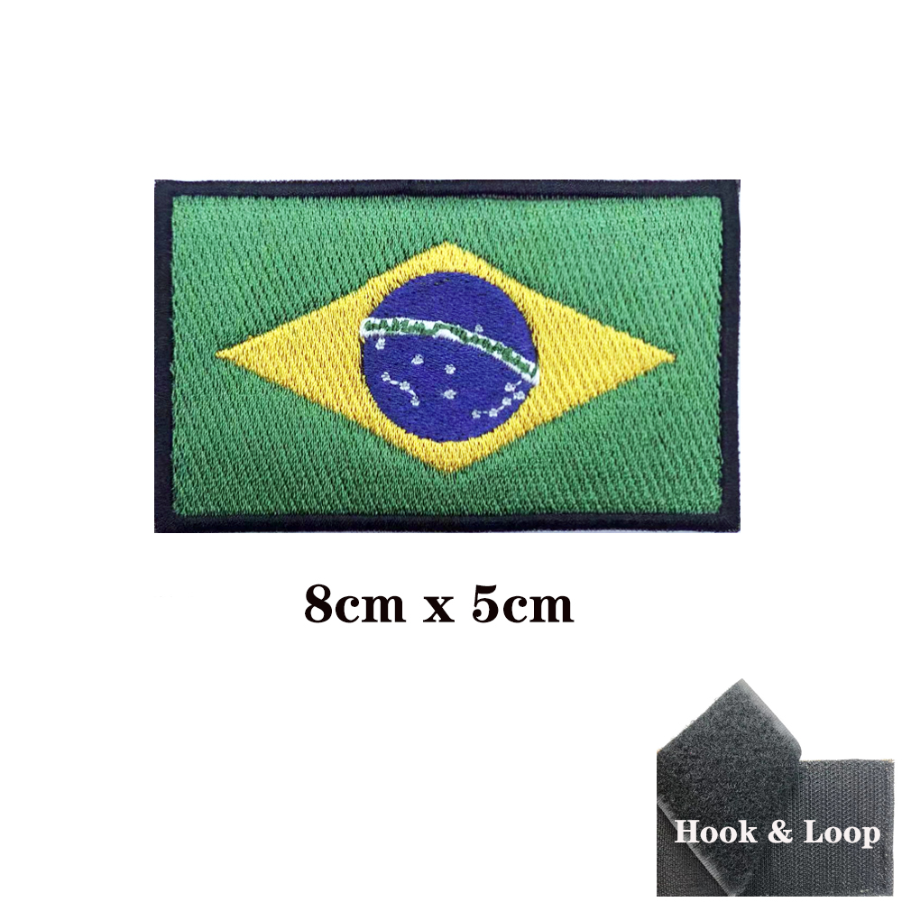 Brazilian flag Brazil Patches  – Velcro Sew On Bewertung und Preis