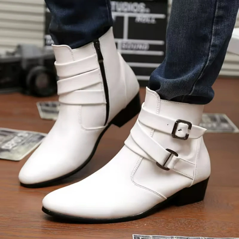 New Men's Boots Leather Chelse – Sewing Nylon Bewertung und Preis