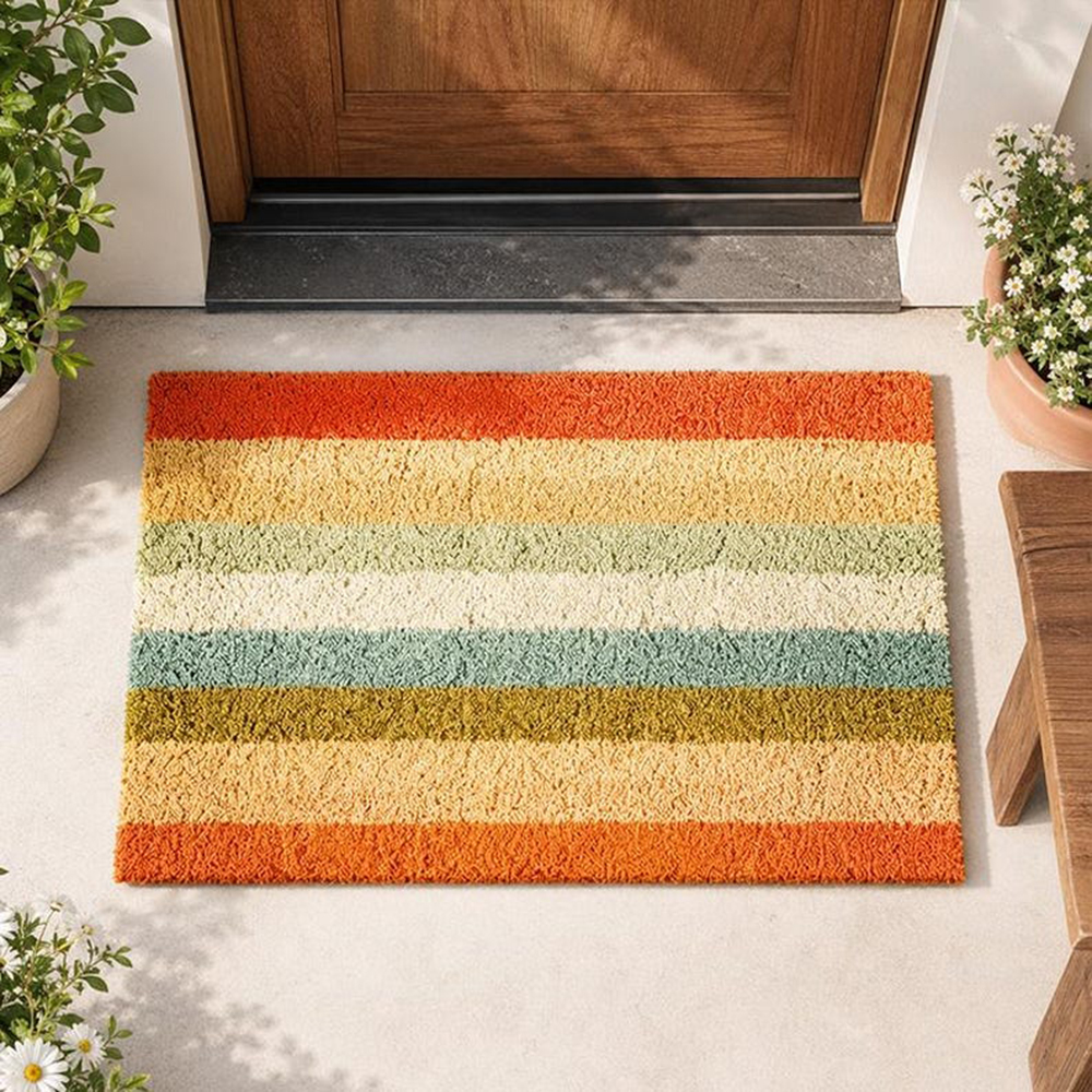Retro Colorful Stripe Doormat  – Century Textile & Sewing Supply Avenue C North Saskatoon Sk Bewertung und Preis