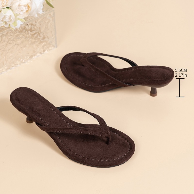Women Brown Heeled Sandals wit – Sewing Nylon Bewertung und Preis