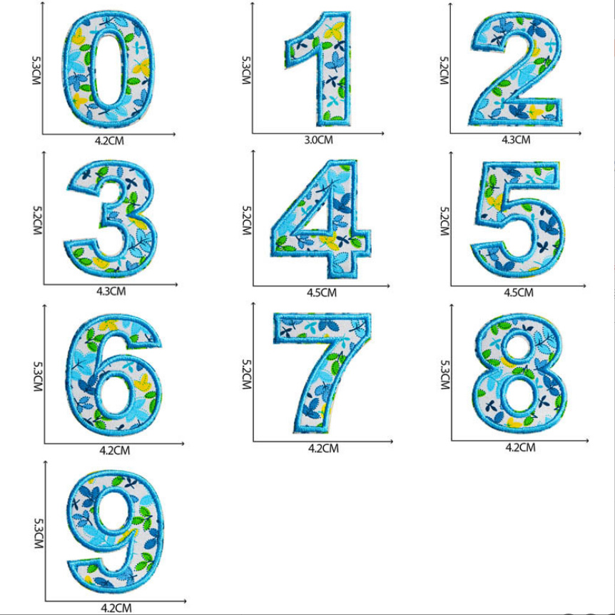 10 Pcs Blue Color Number Alpha – Sewing Id Bewertung und Preis
