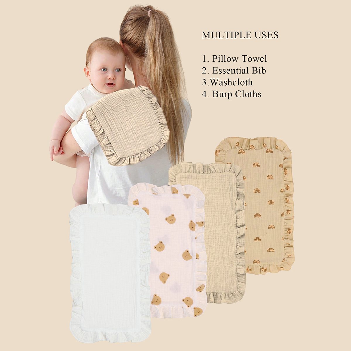 4 pcs/set Soft Muslin Cotton G – Shoulder Pad Set In Bewertung und Preis