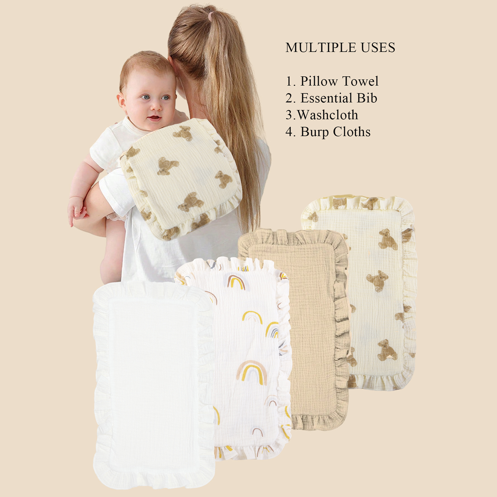 4 pcs/set Soft Muslin Cotton G – Shoulder Pad Set In Bewertung und Preis