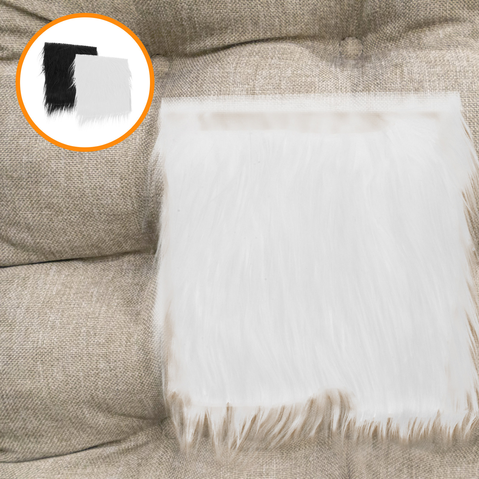 2Pcs Square Long Hair Faux Fab – Sewing Textiles Bewertung und Preis