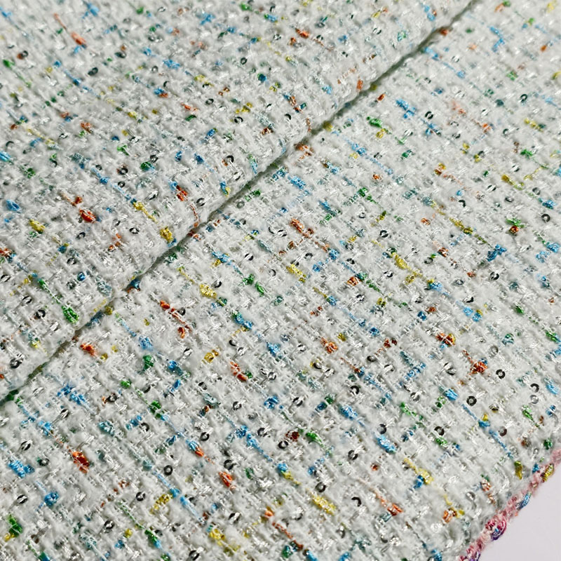 Lattice and Sequin Yarn-Dyed B – Sewing Tweed Fabric Bewertung und Preis