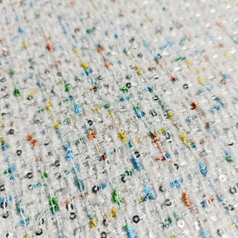 Lattice and Sequin Yarn-Dyed B – Sewing Tweed Fabric Bewertung und Preis