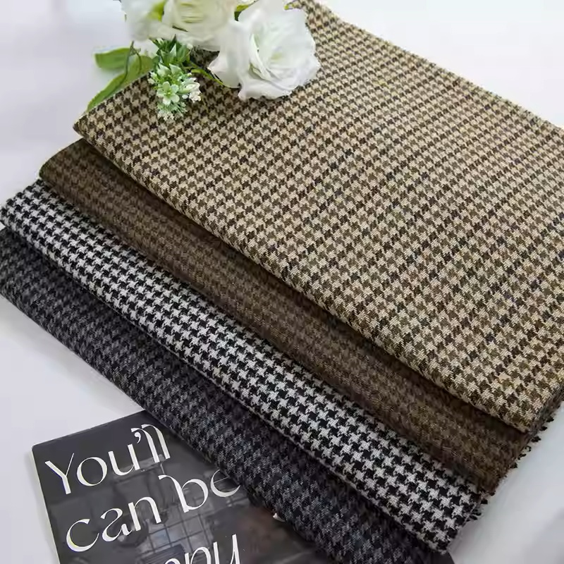 Light Coffee Small Houndstooth – Sewing Tweed Fabric Bewertung und Preis