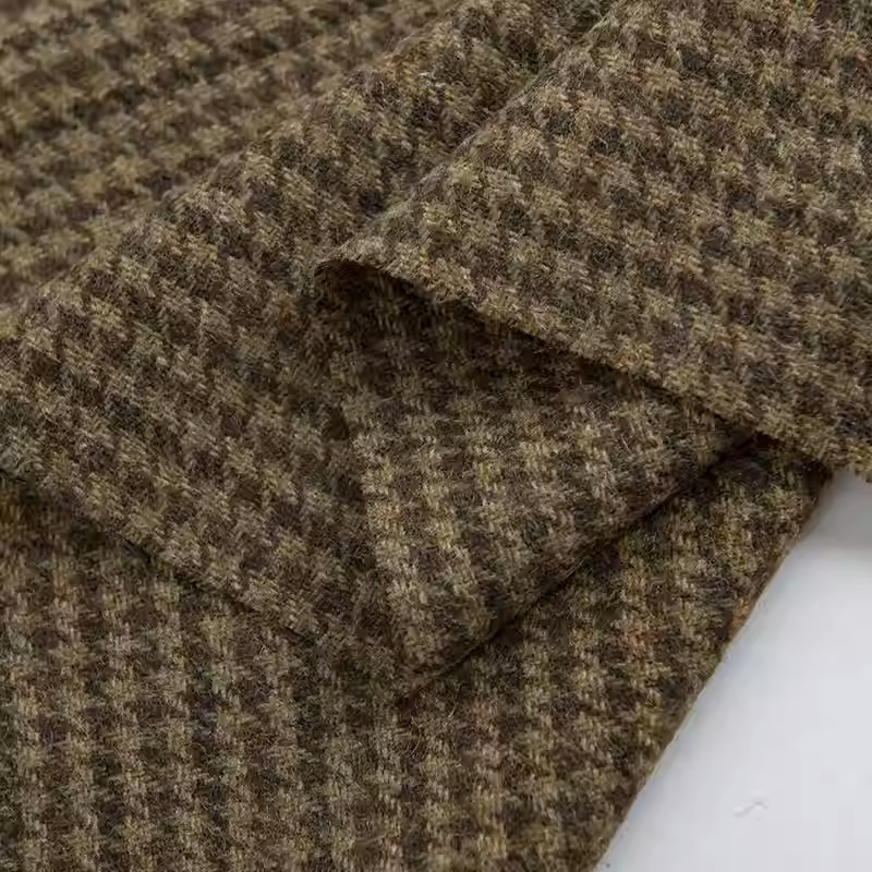 Light Coffee Small Houndstooth – Sewing Tweed Fabric Bewertung und Preis