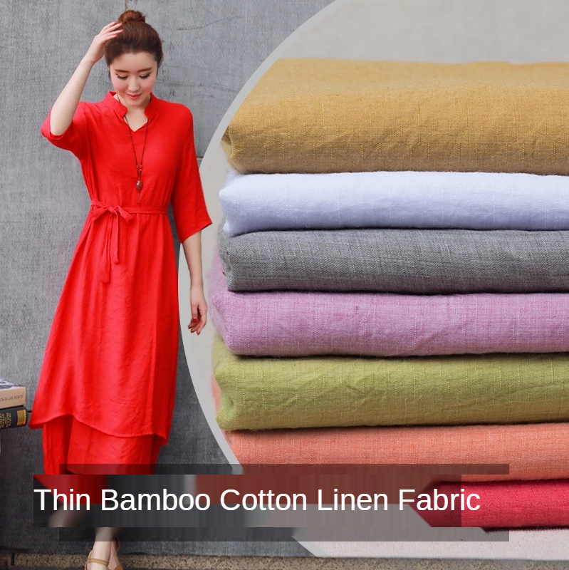 Thin Bamboo Linen Cotton Fabri – Vintage Sewing Textile Bewertung und Preis