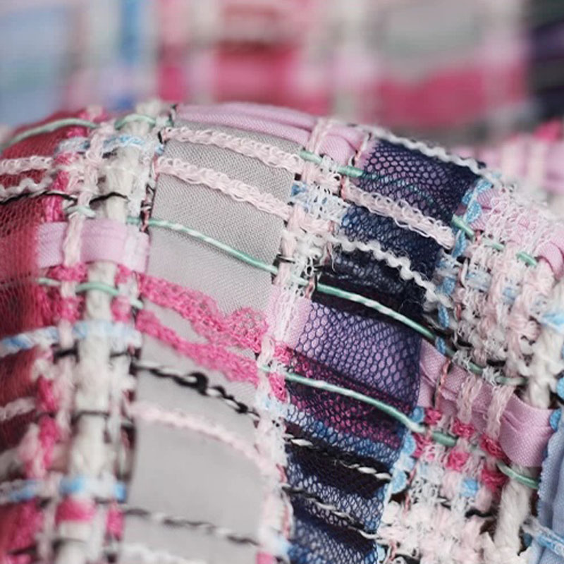 Luxury Pink & Blue Stripe Twee – Sewing Tweed Fabric Bewertung und Preis