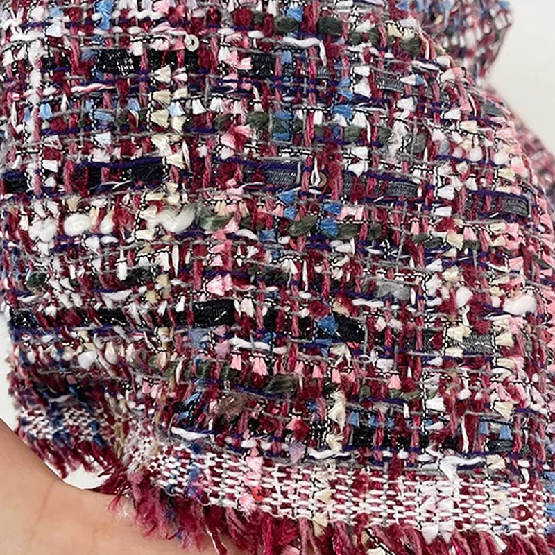 Wine Red and Colorful Ribbon Y – Sewing Tweed Fabric Bewertung und Preis